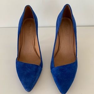 Madewell Mira Pumps, Bright Blue Suede, Size 9 1/2